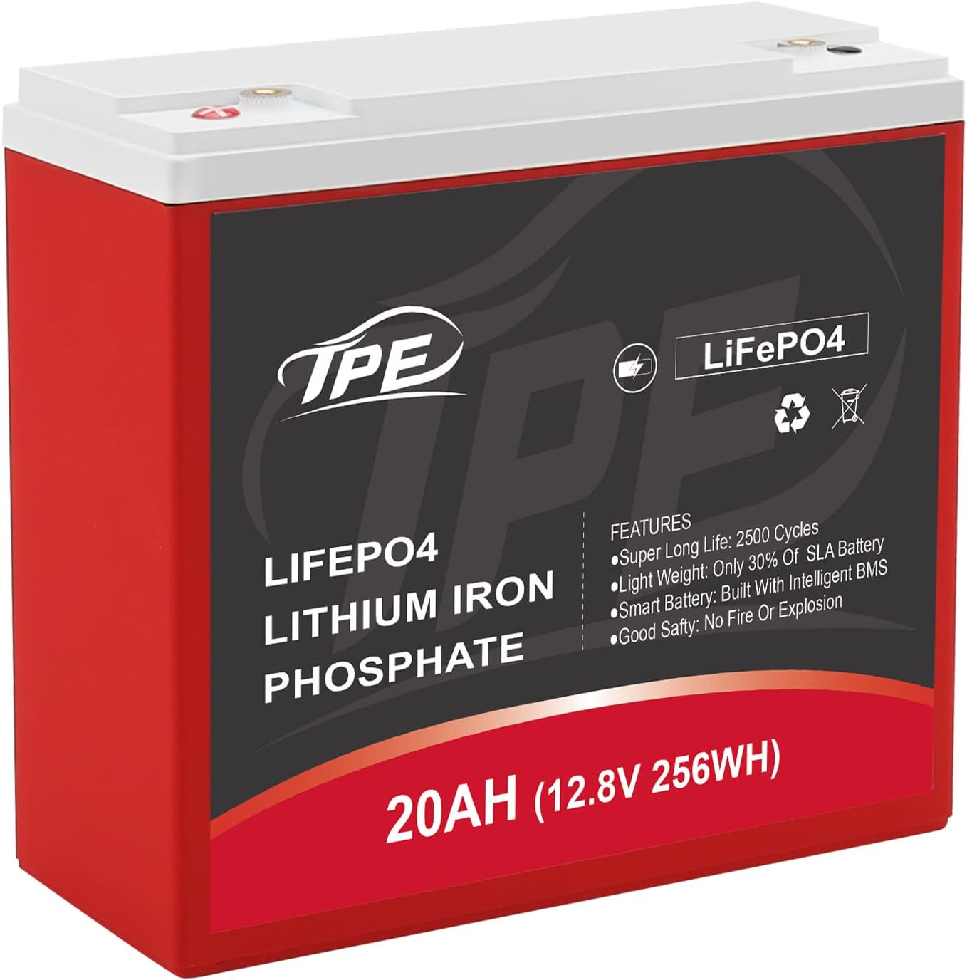 Lifepo4 Battery 12V100AH, Deep Cycle Lithium Phosphate Battery, Rechargeable Lithium Iron Battery with Built-in BMS 4000+Life Cycles & 10-Year lifetime for RV, Marine, Camping, Boat, Solar Power etc