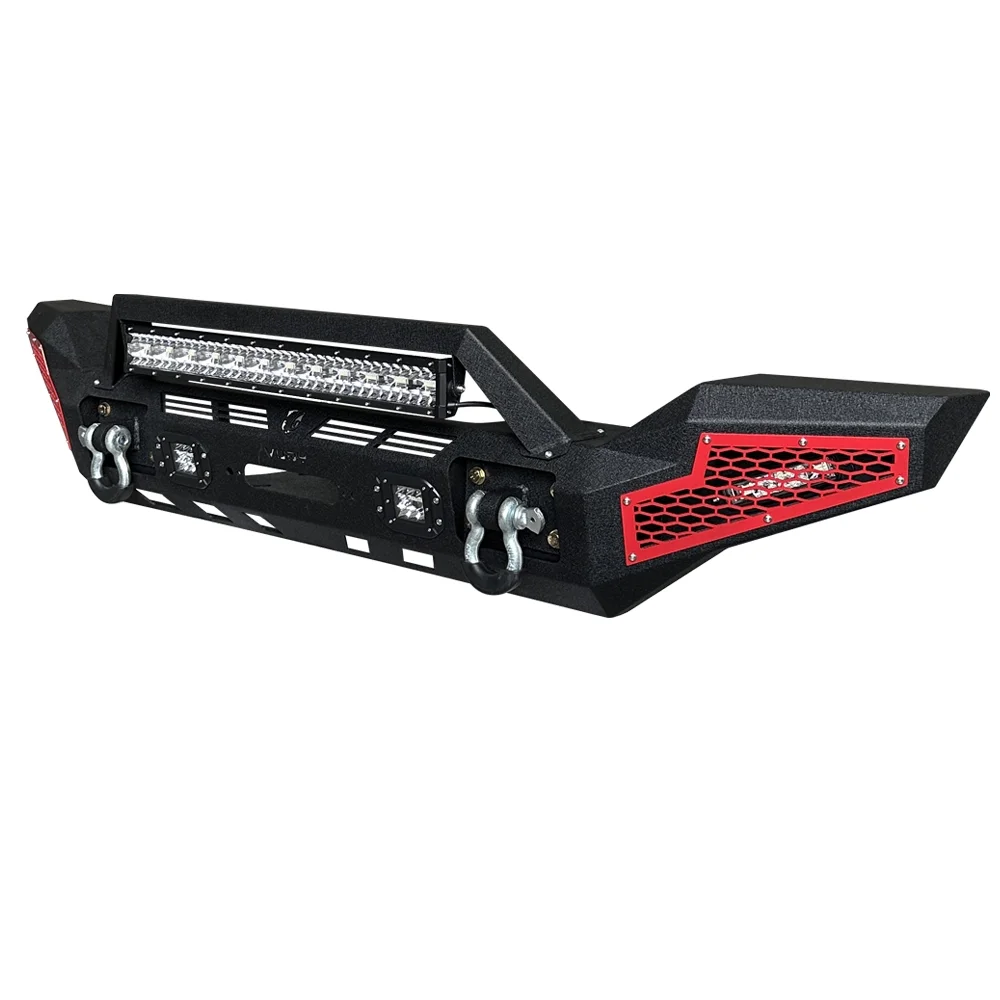 Vijay Fits 2020-2023 Jeep Gladiator JT Steel Front Bumper with 9500IBs Winch Seat