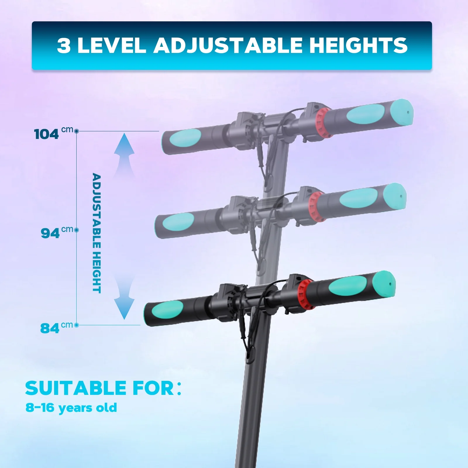 RCB Electric Scooter for Kids Ages 8+, Lightweight and Foldable, Max 10 Miles & 12.5Mph, Double Brake, Adjustable Height Anti-Slip Handlebars,Blue - Curated Treasures Market