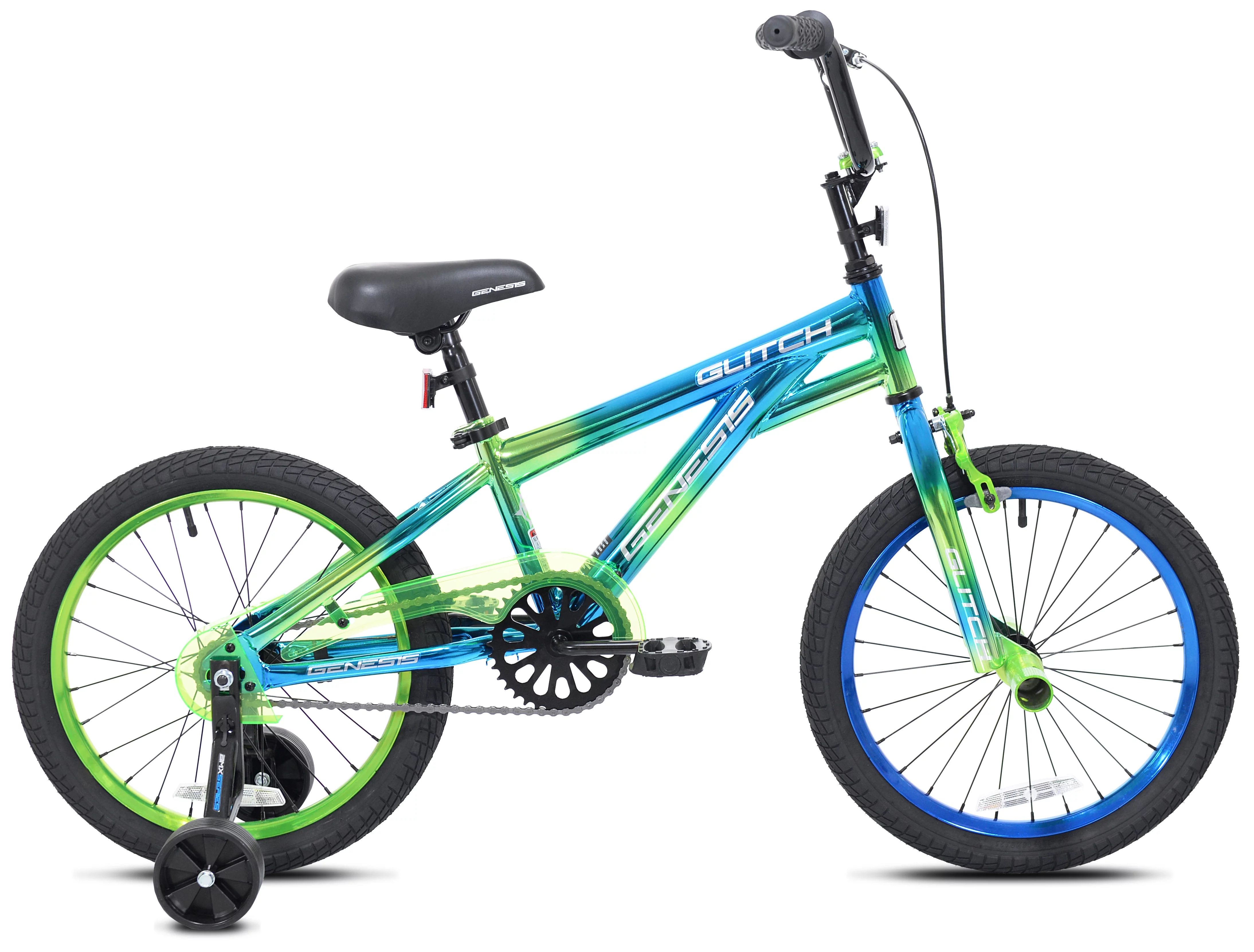 Genesis 18 Glitch Boy's BMX Bike, Blue/Green