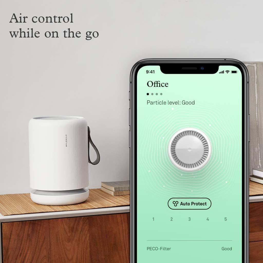 Molekule Air Mini+ Air Purifier with Particle Sensor and Peco Technology - White