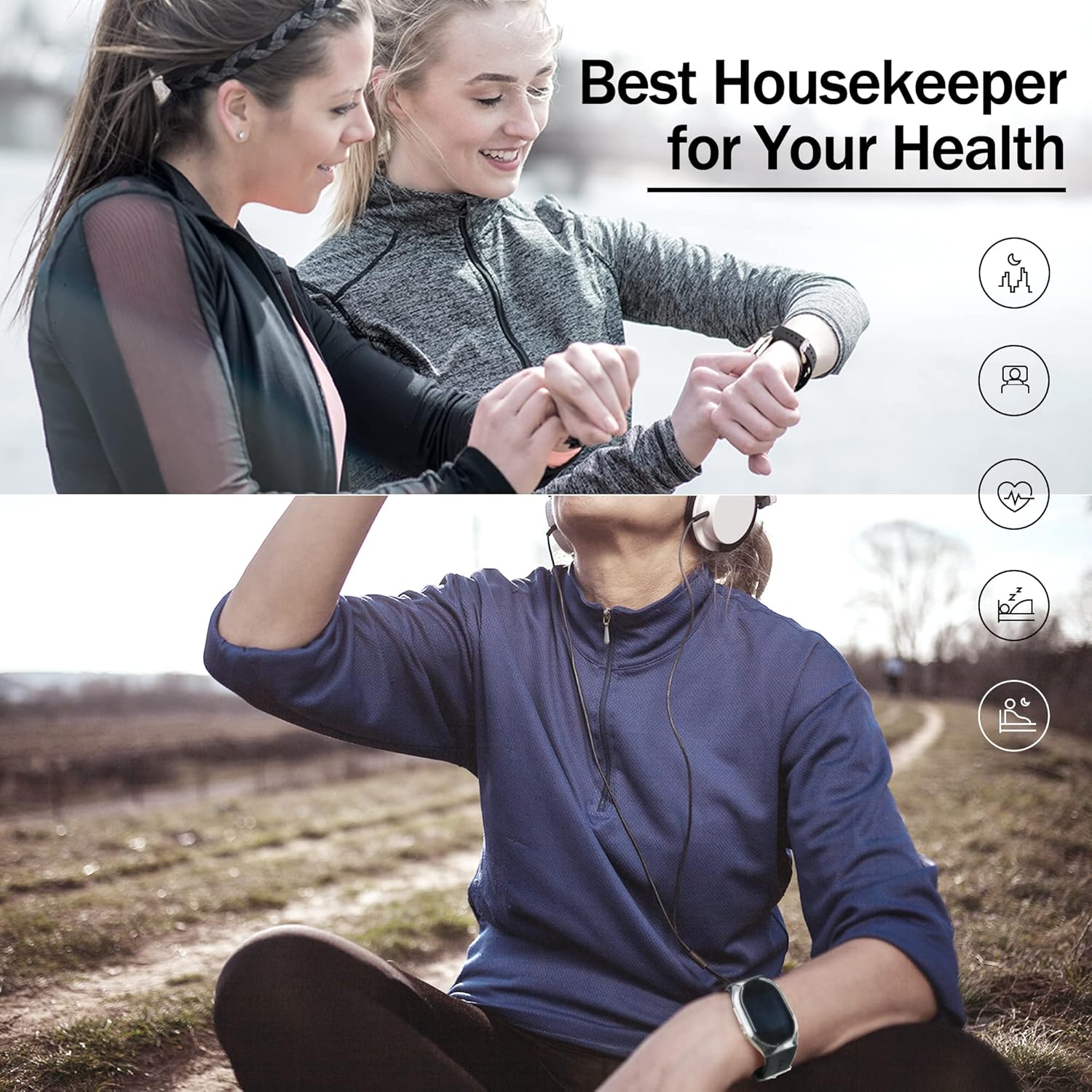 BP Doctor Pro Smartwatch, BP Monitor Watch for Blood Oxygen, HRV, Heart Rate, Sleep and Sports Wrist BP Monitor App for Android iOS (Sliver)