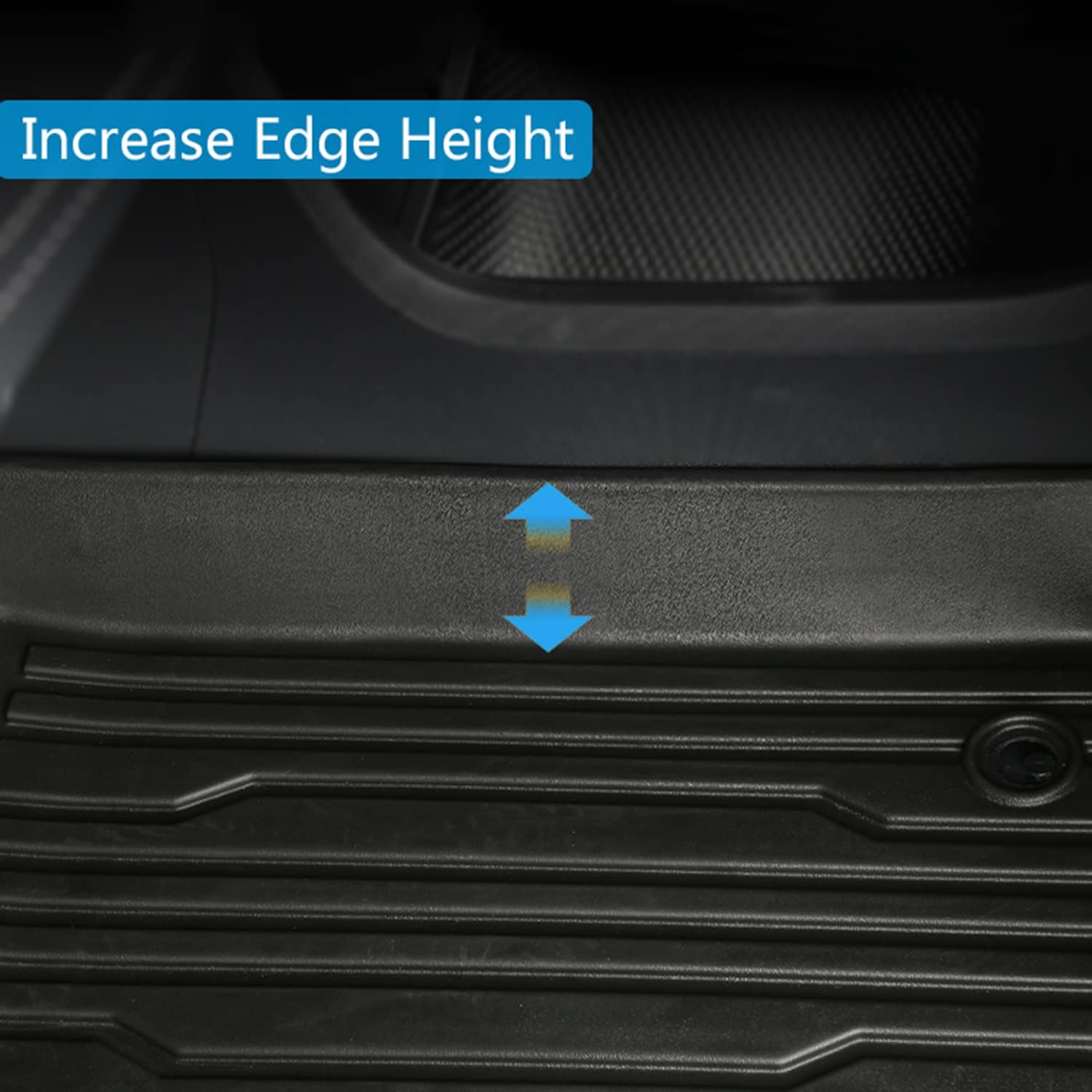 COSLAKE for Mustang Mach E Cargo Liner, Mustang Mach E Accessories 2021 2022, All-Weather Cargo Mat, TPE & Waterproof, 3D Cargo Liner Rear Trunk Mat Compatible with 2021 Mach-e Accessories, Black