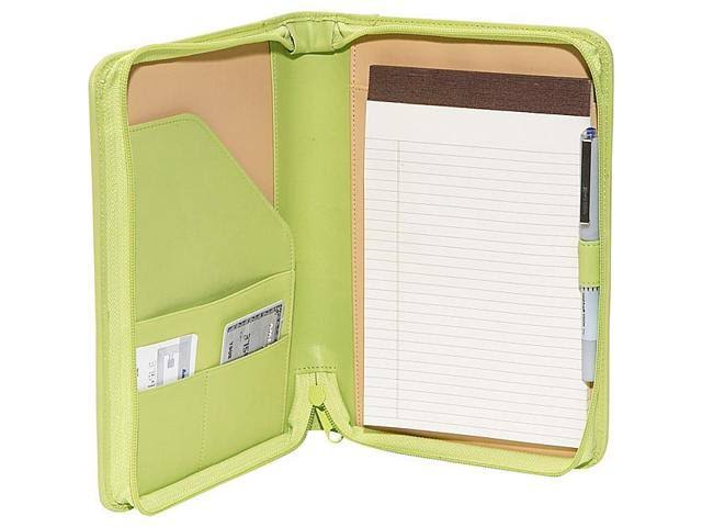 Royce Leather Zip Around Jr. Writing Padfolio (Black)