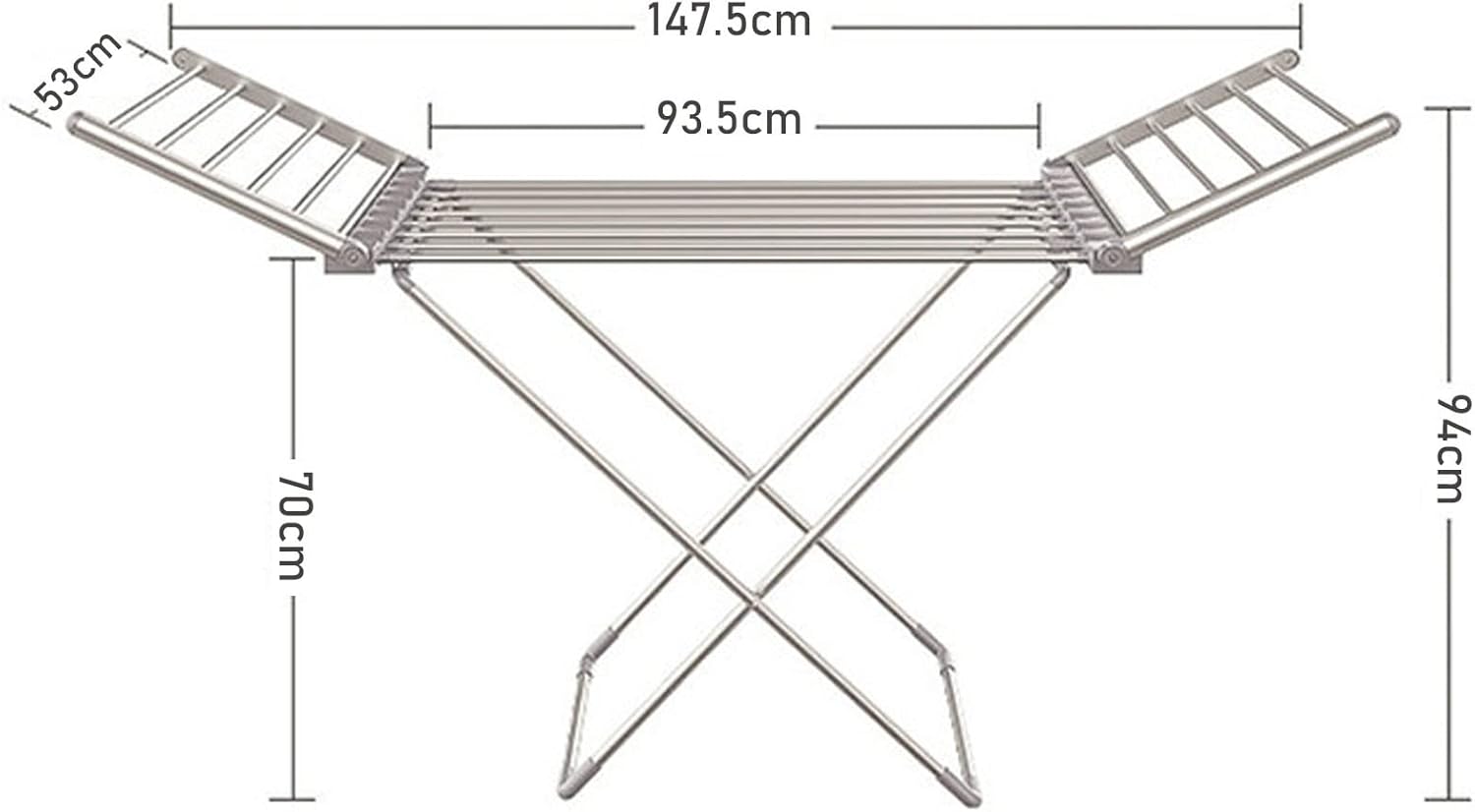 Electric Heated Clothes Dryer Airer,Portable Clothes Airer with Wings, Collapsible Light Weight Clothes Dryer Energy Efficient Indoor Airer