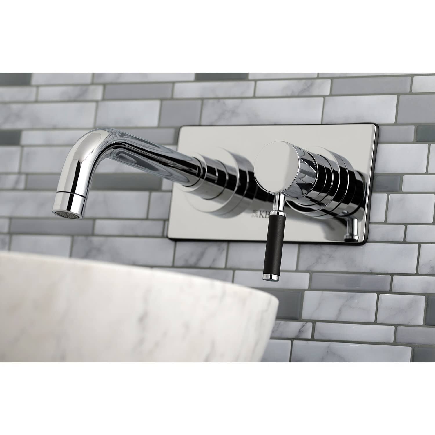 Kingston Brass KS8112DKL Single-Handle Wall Mount Bathroom Faucet, Polished Brass