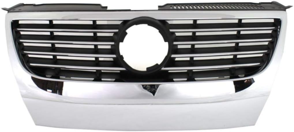For Volkswagen Passat Grille Assembly 2006 07 08 09 2010 | Chrome Shell w/Black Insert | w/Chrome Insert Molding | Plastic | VW1200142 | 3C0853651EPWF