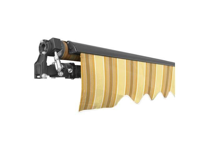 Aleko Motorized Retractable Home Patio Canopy Awning 13x10 Multi Yellow