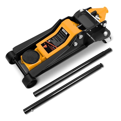 DNA MOTORING Floor Jack 3 Ton (6000 lbs) Capacity, Fast Lift Service Jack Low Profile Steel Heavy Duty Hydraulic Car Jack, Lifting Range 3"-20", Black, TOOLS-00475-BK
