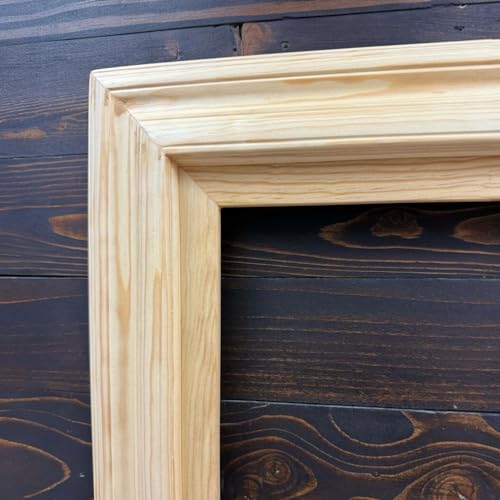 TV frame for Samsung The Frame TV, fits 32, 43, and 50 inch TVS. Natural Wood Finish (not for use with other models) Handmade wood ornate TV Frame