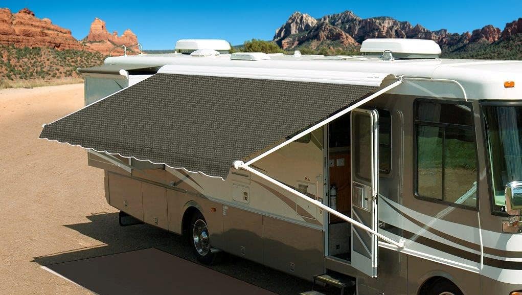 RV Awning Fabric Replacement - Acrylic for Dometic with existing Metal Cover (18' (Fabric 17'2"), Cadet Grey)