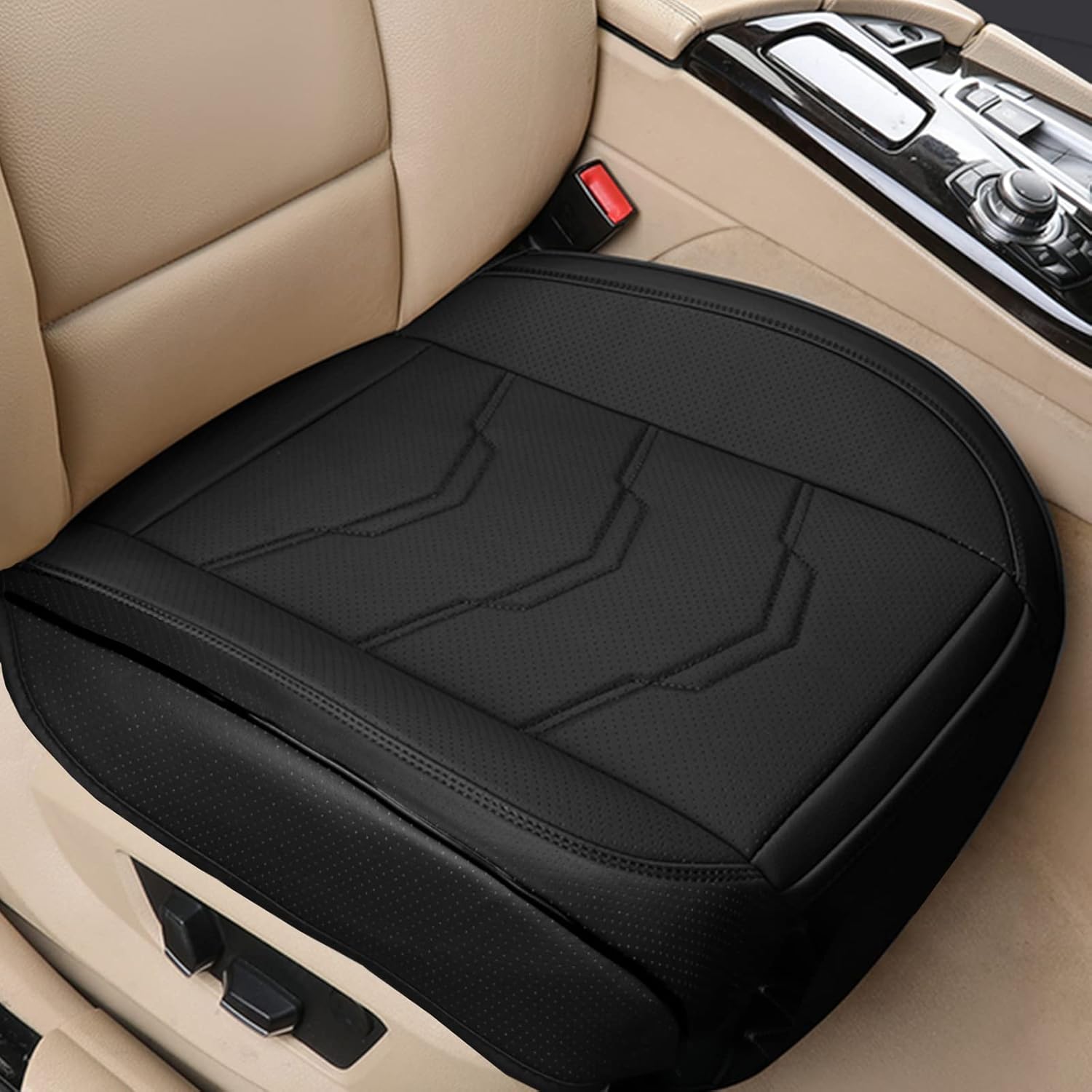 GREENSINDOOR Front Car Seat Bottom Cover, Car Seat Bottom Covers Protector, Front Seat Cover PU Leather 1pc