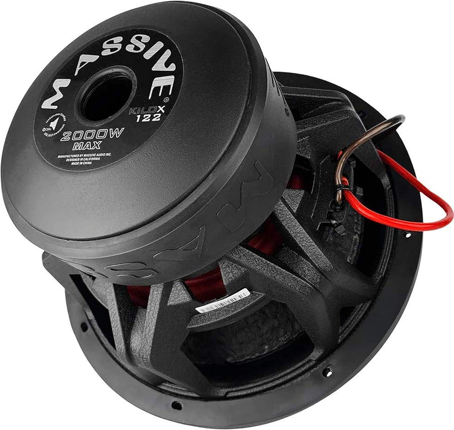 Massive Audio KILOX122-12 Inch Car Audio Subwoofer, High Performance Subwoofer for Cars, Trucks, Jeeps - 12" Subwoofer 1000 Watt RMS, 2000w MAX Dual 4 Ohm, 3 Inch Voice Coil. Sold Individually