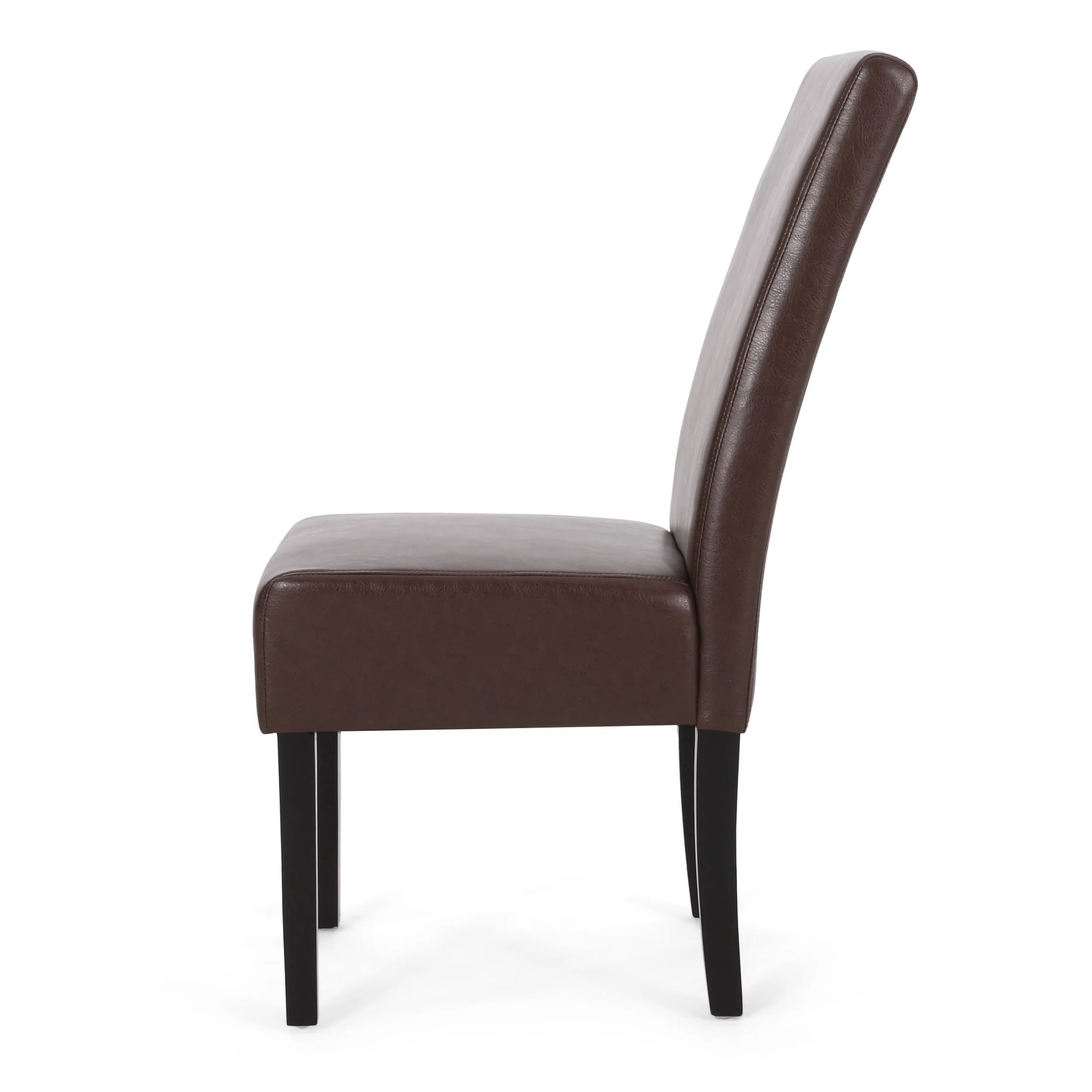 Noble House Monita Faux Leather Dining Chairs, Set of 4, Dark Brown,Espresso
