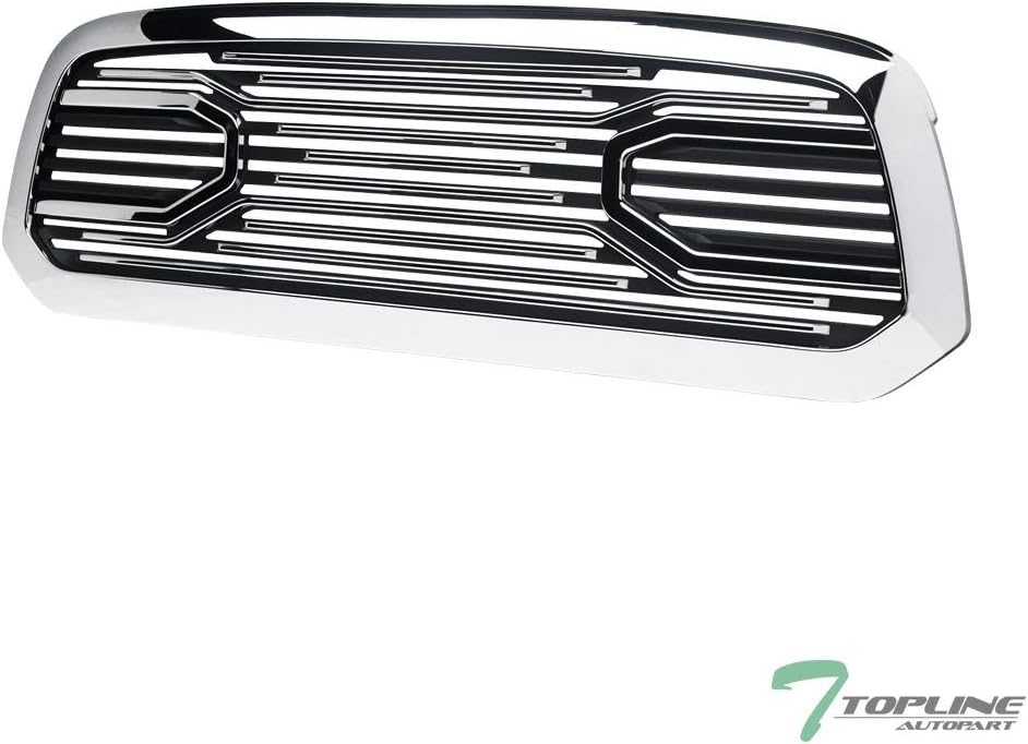 TLAPS 7422437799709 For Ram 1500 2013-2018 / Classic 2019-2022 Chrome Big Horn Style Horizontal Front Grille