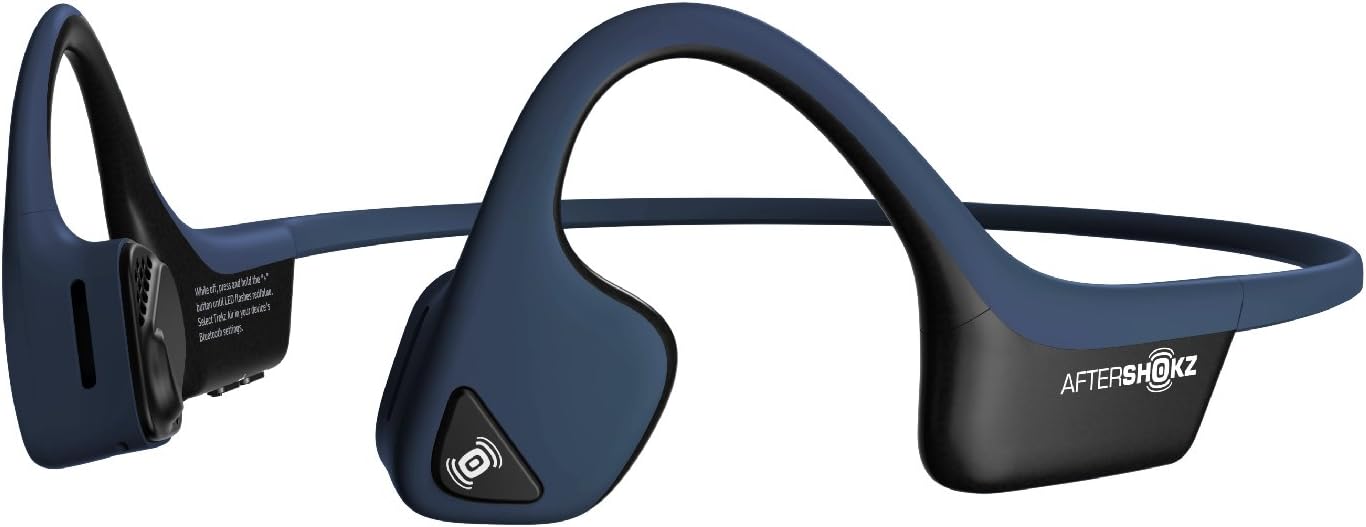 AfterShokz Air Bone Conduction Wireless Bluetooth Headphones, Midnight Blue