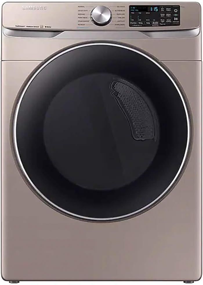 Samsung DVE45R6300C 7.5 Cu. Ft. Smart Electric Steam Dryer in Champagne (2019)
