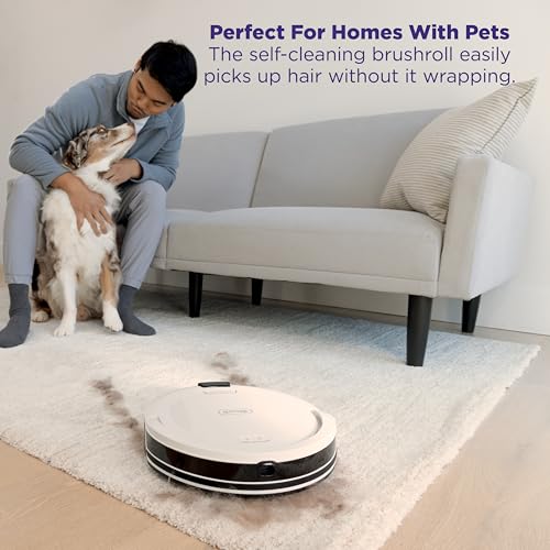Shark Navigator Robot Vacuum and Self-Empty Base with Bagless 60-Day Capacity Self-Empty Base, SmartPath Navigation, Powerful Pet Hair Pickup, Anti-Hair Wrap, For Carpets & Hard Floors, Grey, RV2120AE