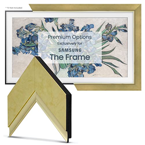 Frame My TV Deco TV Frames - Contemporary Gold Smart Frame Compatible ONLY with Samsung The Frame TV