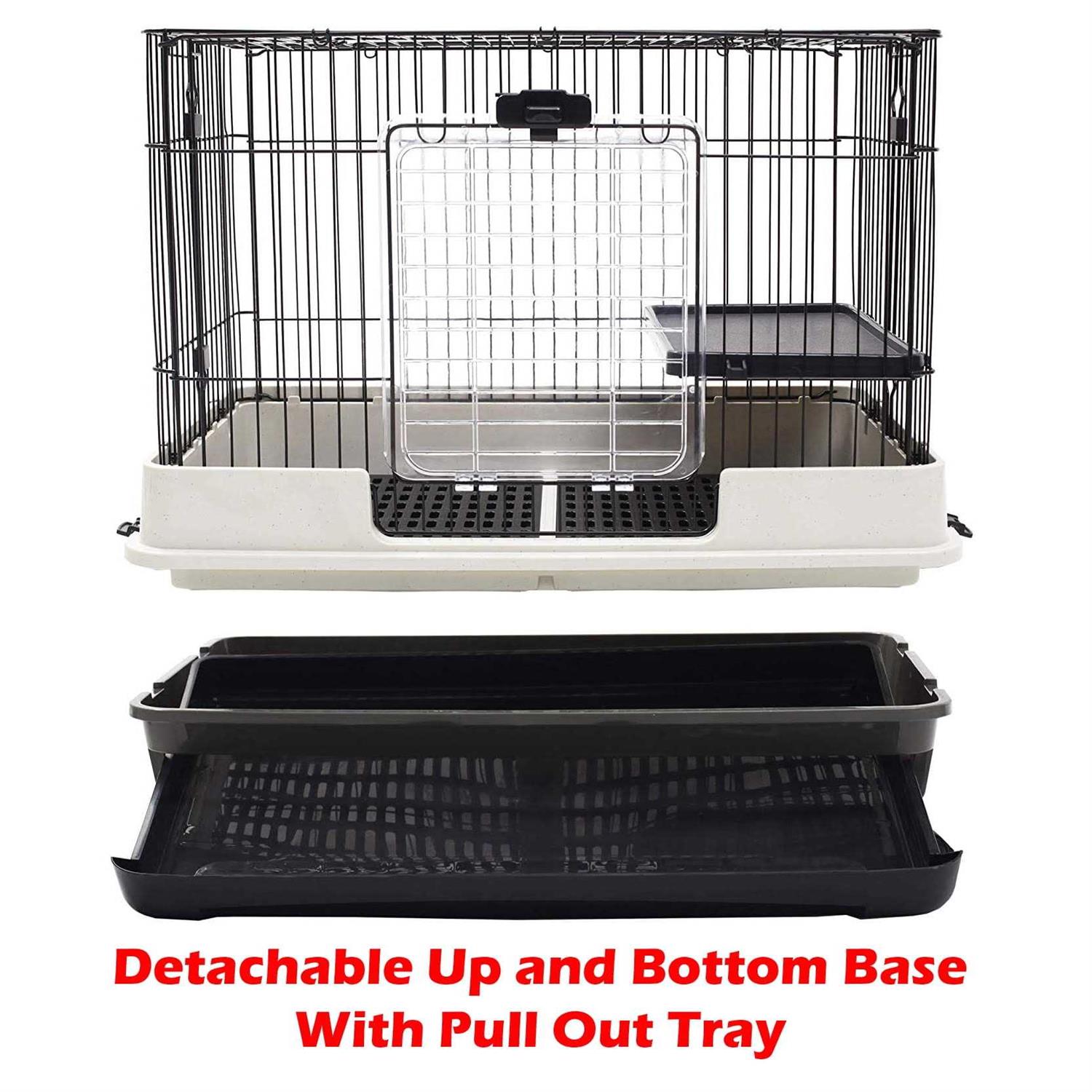 2-levels Indoor Outdoor Durable Small Animal Pet Cage for Guinea Pig Ferret Chinchilla Cat Playpen Rabbit Hutch with Solid Platform &amp; Ramp Leakproof - Pet Supplies online store