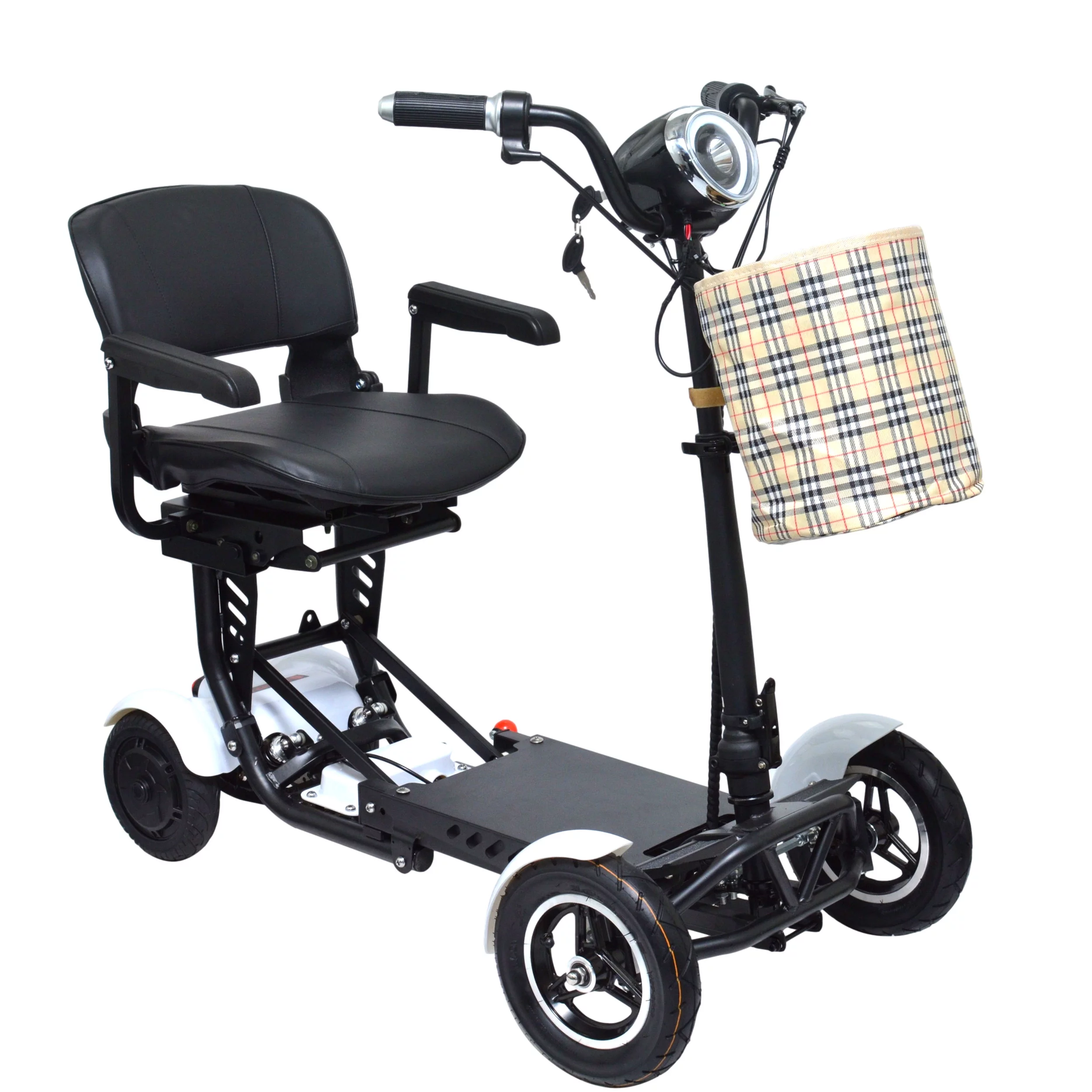 Bangeran Electric Mobility Scooter, 4 Wheel Foldable Portable, Up to 12 Miles - Blue