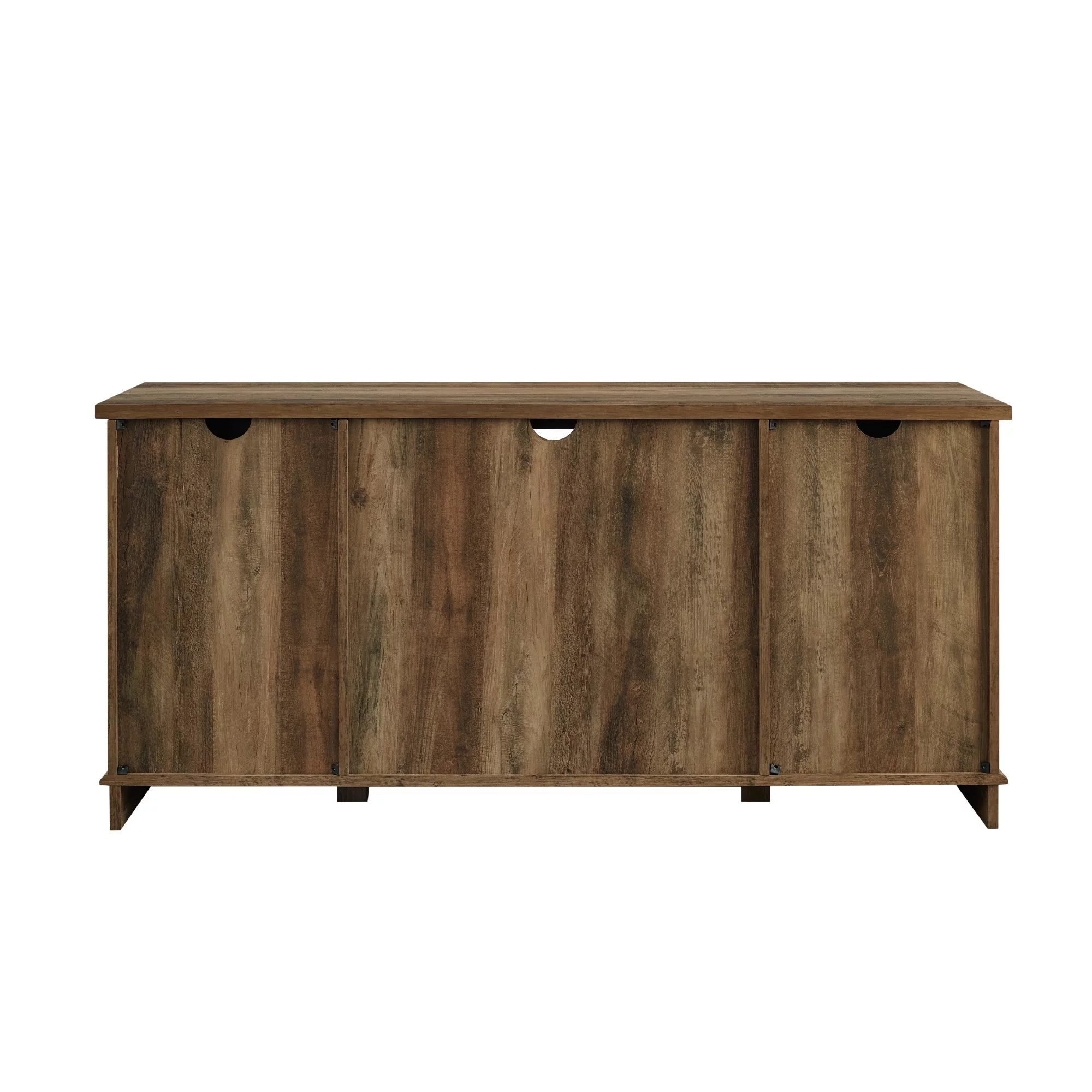 Woven Paths Sliding Farmhouse Barn Door TV Stand for TVs up to 65", Reclaimed Barnwood