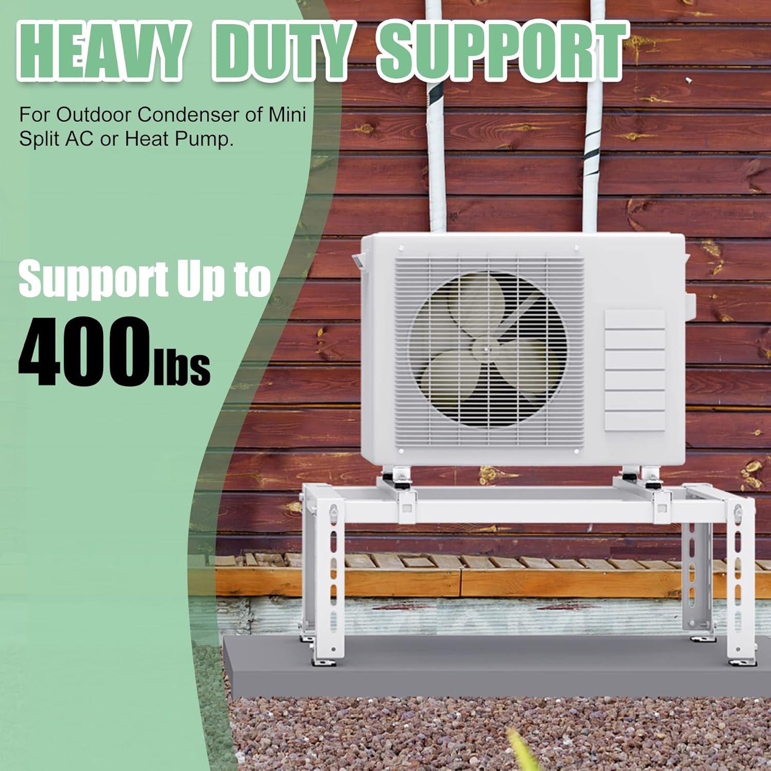 Mini Split Ground Stand for Air Conditioners Heat Pump System,Air Conditioner Bracket for Outdoor AC Unit,Heavy Duty Condenser Stand Base for 9,000-24,000 BTU