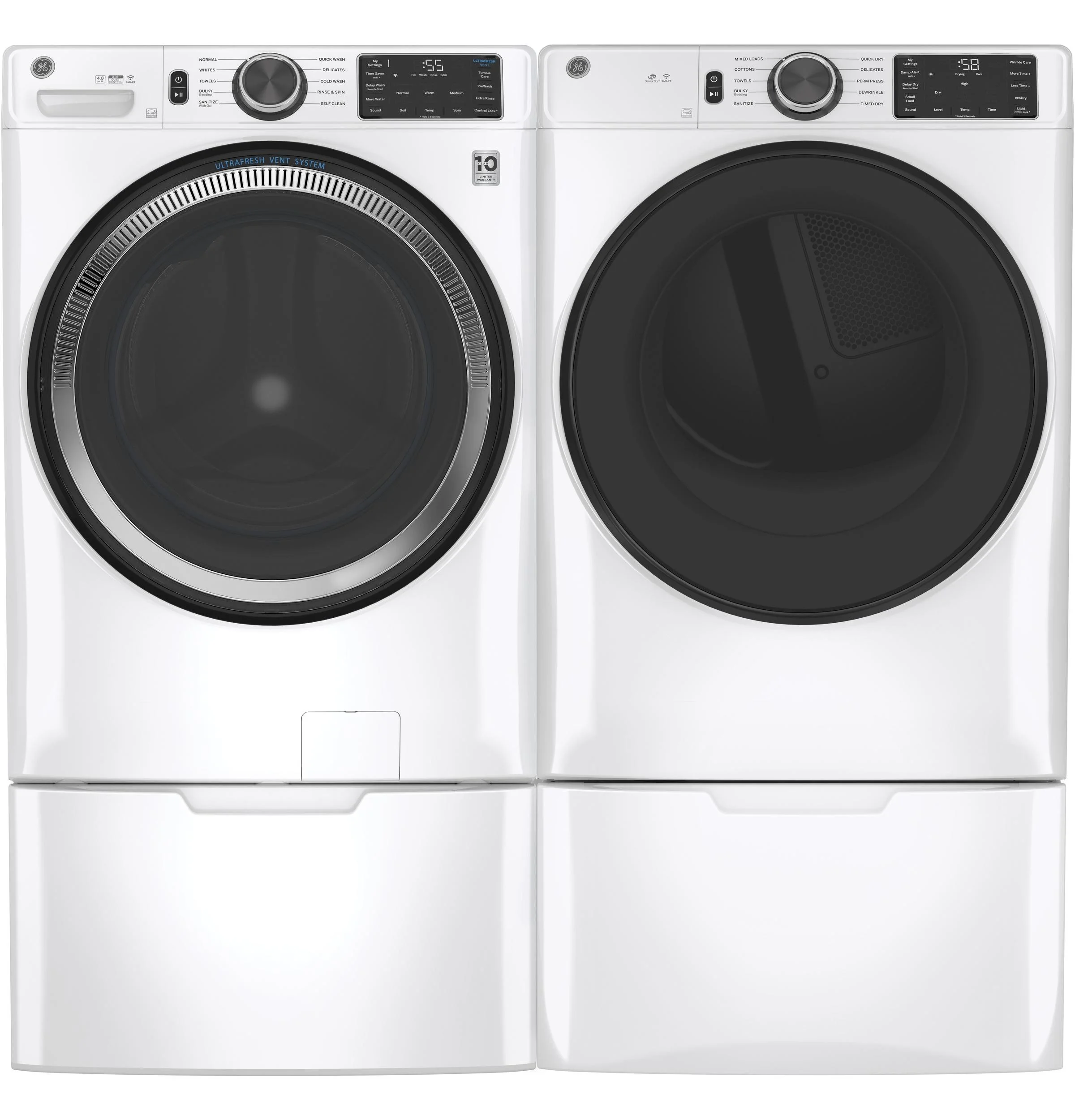 Ge Gfd55gs 28" Wide 7.8 Cu Ft. Energy Star Rated Gas Dryer - White