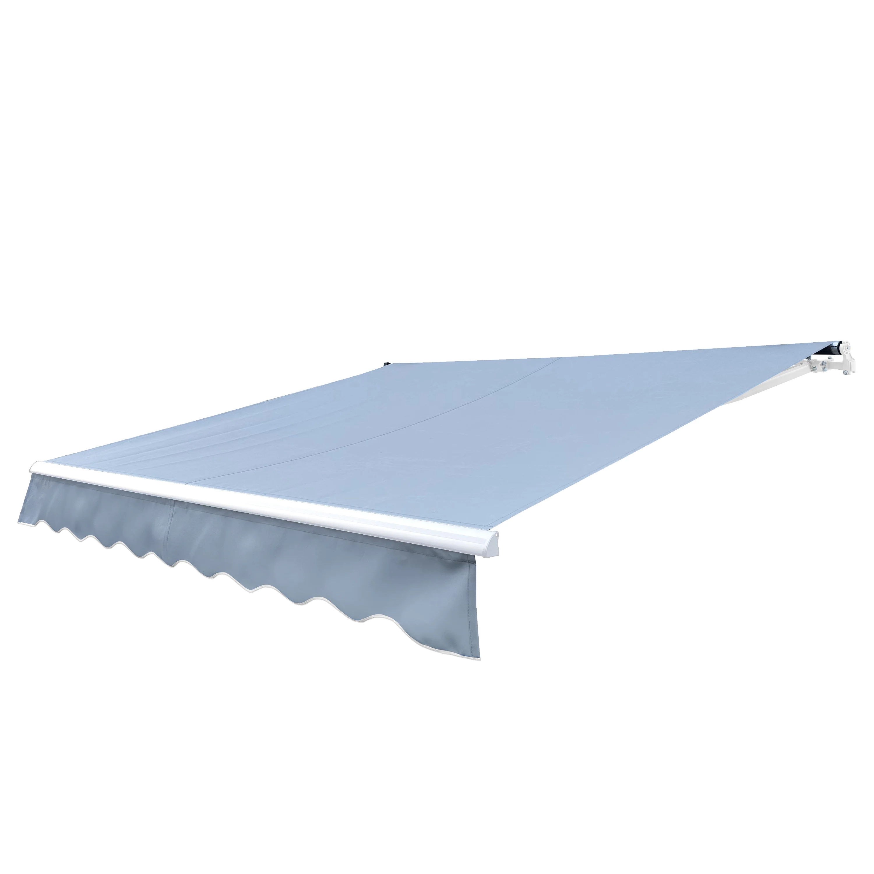 ALEKO Retractable Motorized Patio 13 x 10 ft Awning Sunshade Silver Grey - Curated Treasures Market