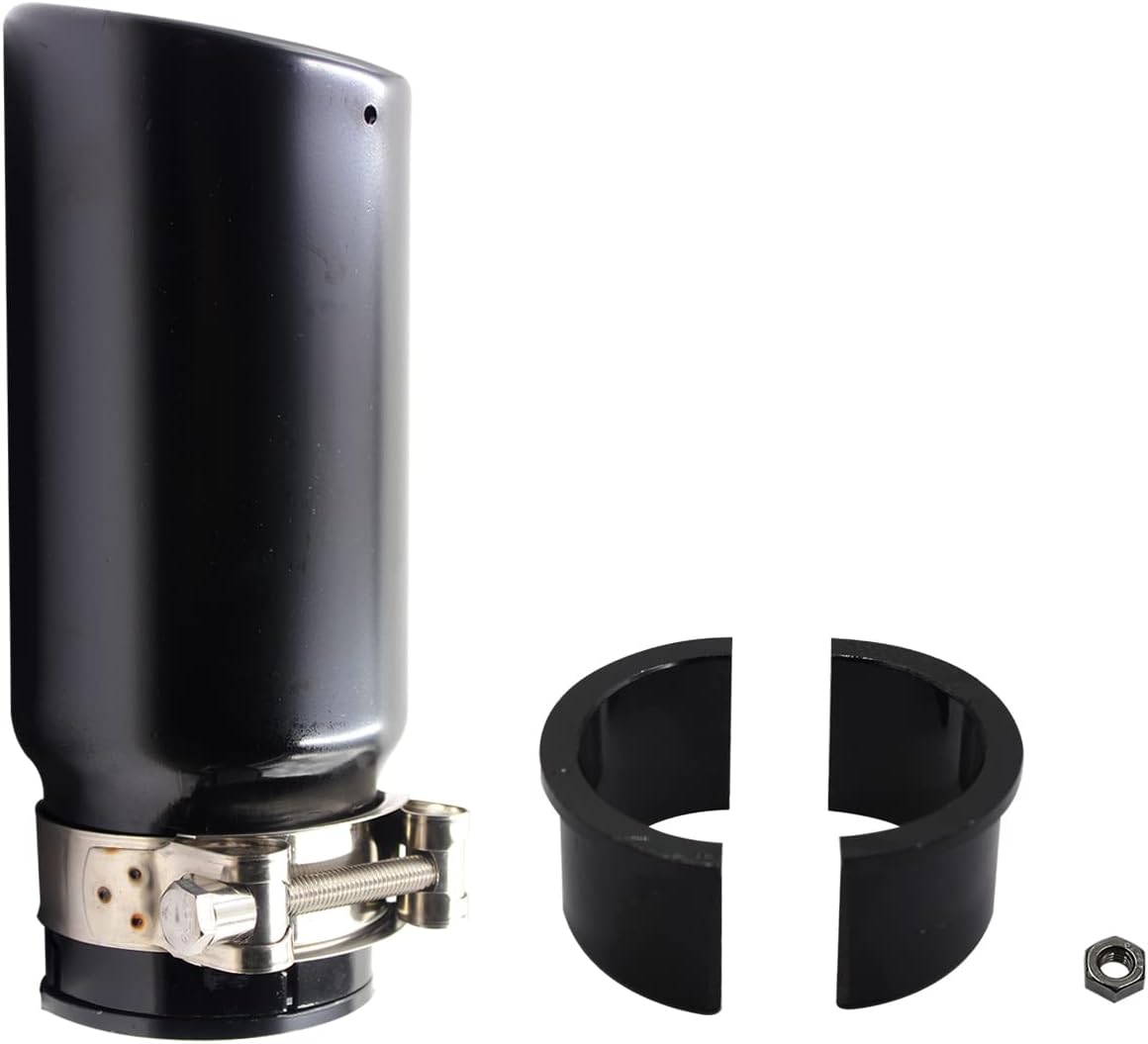 Exhaust Tip 2.75" Inlet, 3.5" Outlet 8.6" Overall Length Black Coated Finish Muffler Tip for Truck Tailpipe - Compatible With Toyota Tacoma 2005-2022 - Replaces PT932-35180-02 - Stainless Steel Pack of 2