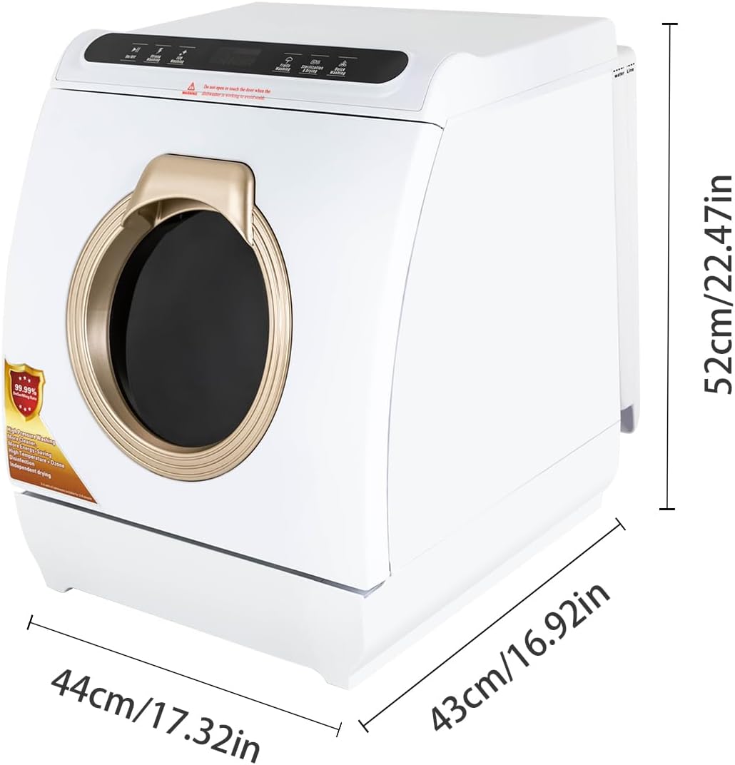 Dishwasher,900W Portable Countertop Dishwasher with 7L Built-In Water Tank,No Hookup Needed,5 Programs, for Small Homes,Apartments, Dormitories,Campers,RVs,110V