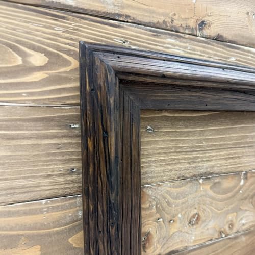 32,43,50,& 55 Inch TV frame for Samsung The Frame TV, Rustic Dark Wood Stain (not for use with other models) Handmade wood ornate TV Frame