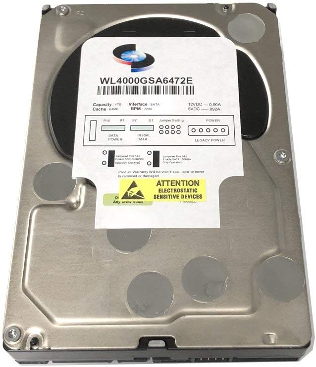 WL 4TB 7200RPM 64MB Cache SATA 6Gb/s 3.5inch Internal Desktop Hard Drive (for Server, RAID, NAS, DVR, Desktop PC) (Renewed)