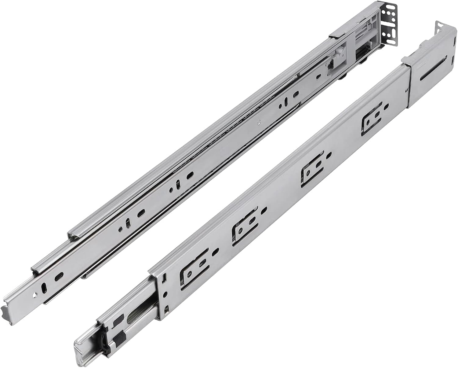 6 Pair DECORITEN 18 inch Soft Close Drawer Slide Full Extension, Ball Bearing Cabinet Hardware Rails with Rear Mounting Brackets, Side/Bottom Mount