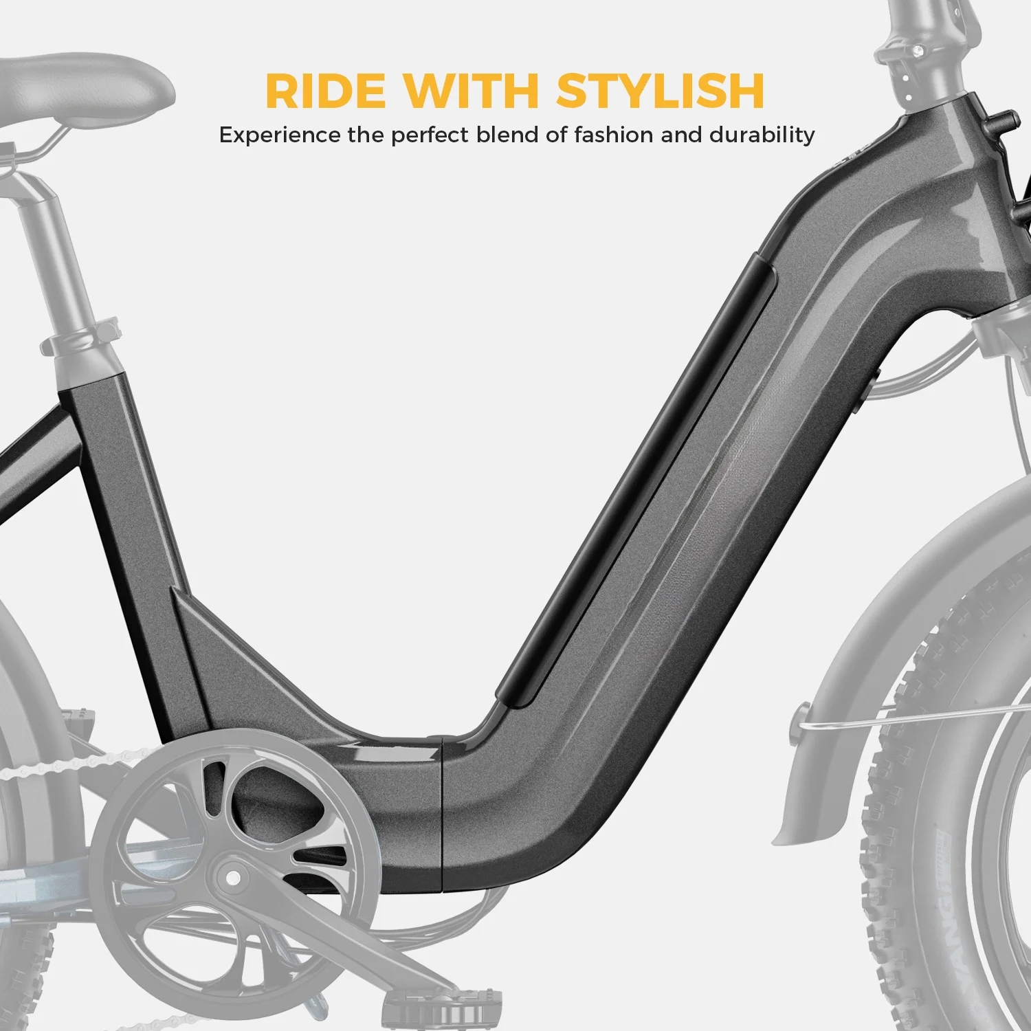 Yoloway Ranger S Folding Electric Bike, Foldable Electric Bicycle with 48V 14.4AH Removable Battery, 20 x 4.0 Fat Tire Step-thru Ebike for Adults, Red