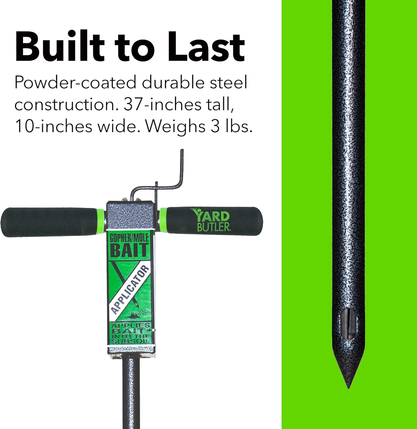 Yard Butler IGBA-1 Gopher Bait / Mole Bait Applicator - Vole Killer, Gopher Killer, & Mole Killer - Apply Poison Bait Pellets into a Pest Tunnel in Your Yard - Pest Control to Kill Moles and Gophers Pack of 2