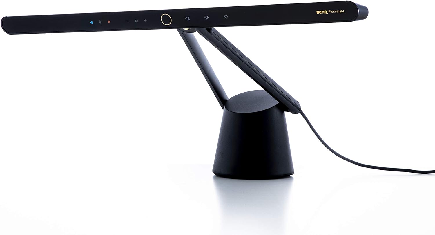 BenQ Black PL19-D 47 Wide Professional PianoLight with 6 Color Modes, 15 Brightness Levels, 360掳 Adjustable Height and Directions, Auto-Dimming & Eye Care Hood for Upright and Electric Pianos(Black)