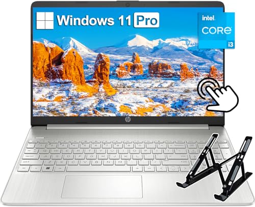 HP 2024 Newest 15.6" Touchscreen Business Laptop, Windows 11 Pro, 32GB RAM, 1TB SSD, Intel i3-1115G4 Processor, Long Battery Life, Fast Charge, Bluetooth, WiFi, HDMI, with Laptop Stand