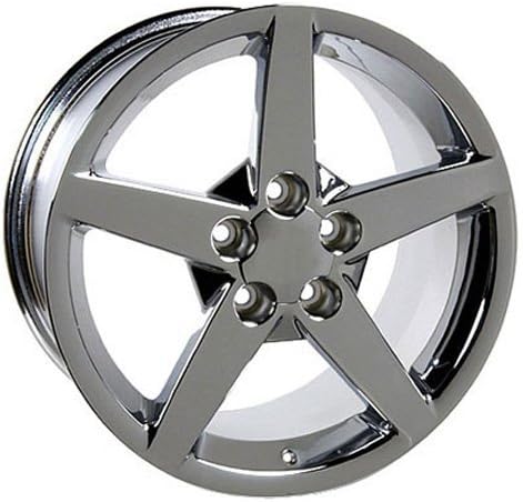 Partsynergy Replacement For 18" Rim fits 2005-2013 Chevrolet Corvette C6 Style Chrome 18x9.5 Chrome Wheel