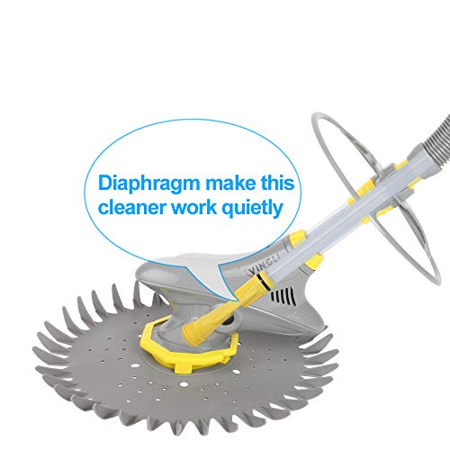 VINGLI Automatic Pool Vacuum Cleaner Swimming Pool Vacuum with Additional Hoses & Diaphragms