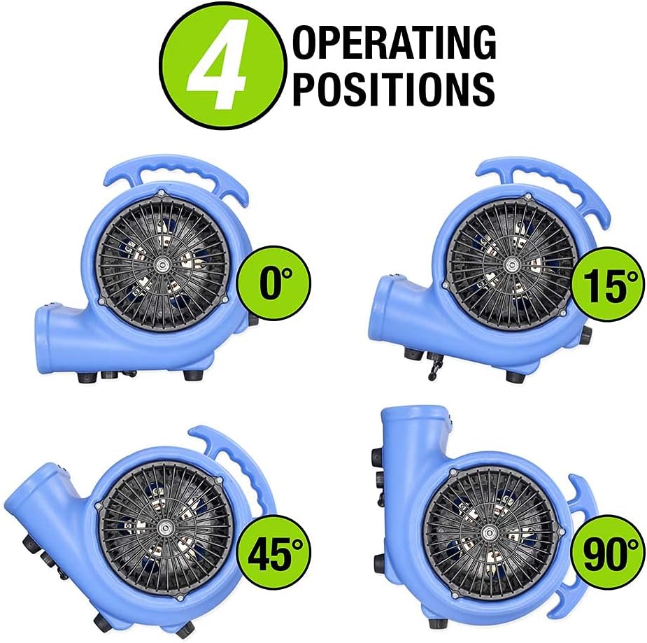 EZ-FLO / 3 1/3 HP Air Mover for Water Damage Restoration Carpet Dryer, Blue