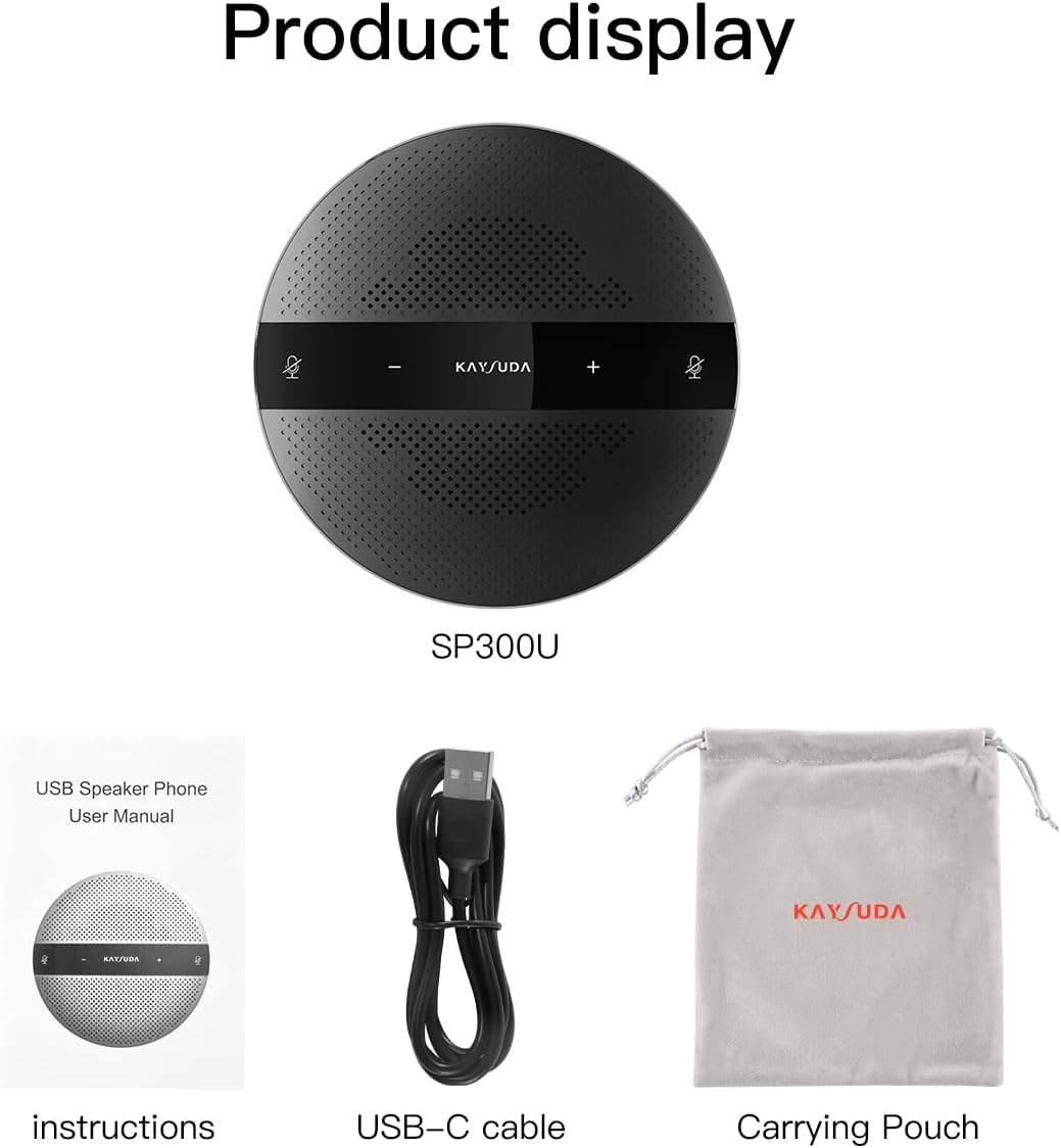 PC Microphone Speaker Business Conference USB Speakerphone for Skype, Webinar, Call Center Pack of 2