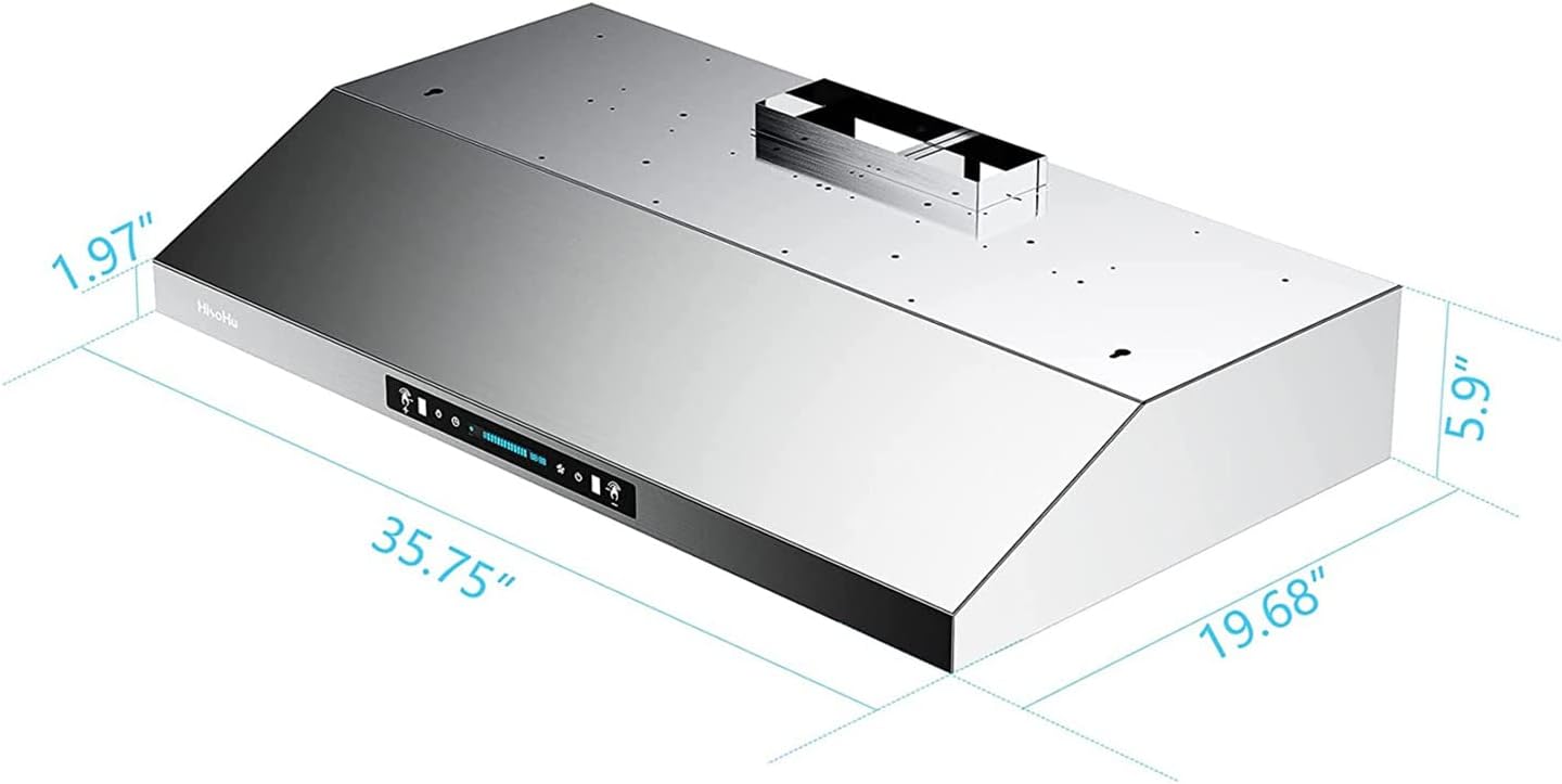 36 Inch Under Cabinet Range Hood with 900-CFM, 4 Speed Gesture Sensing&Touch Control Panel, Stainless Steel Kitchen Vent