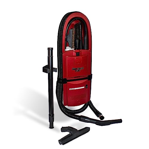 InterVac Garage Vacuum Cleaner for Workshop, 1 Gallon Garage Vacuum Wall Mounted, Stretch Hose Shop Vacuum for RVs, Boats, Cabins and Utility Rooms