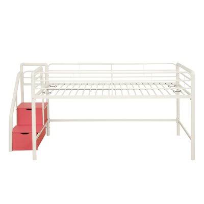 Zoomie Kids Bewley Junior Twin Loft Bed with Storage, Pink