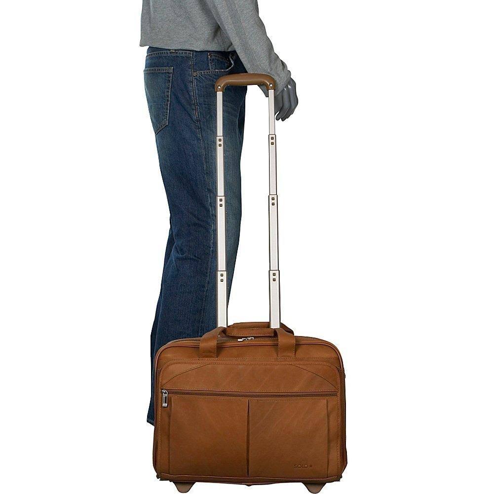 Solo Rolling Laptop Computer Case, Tan