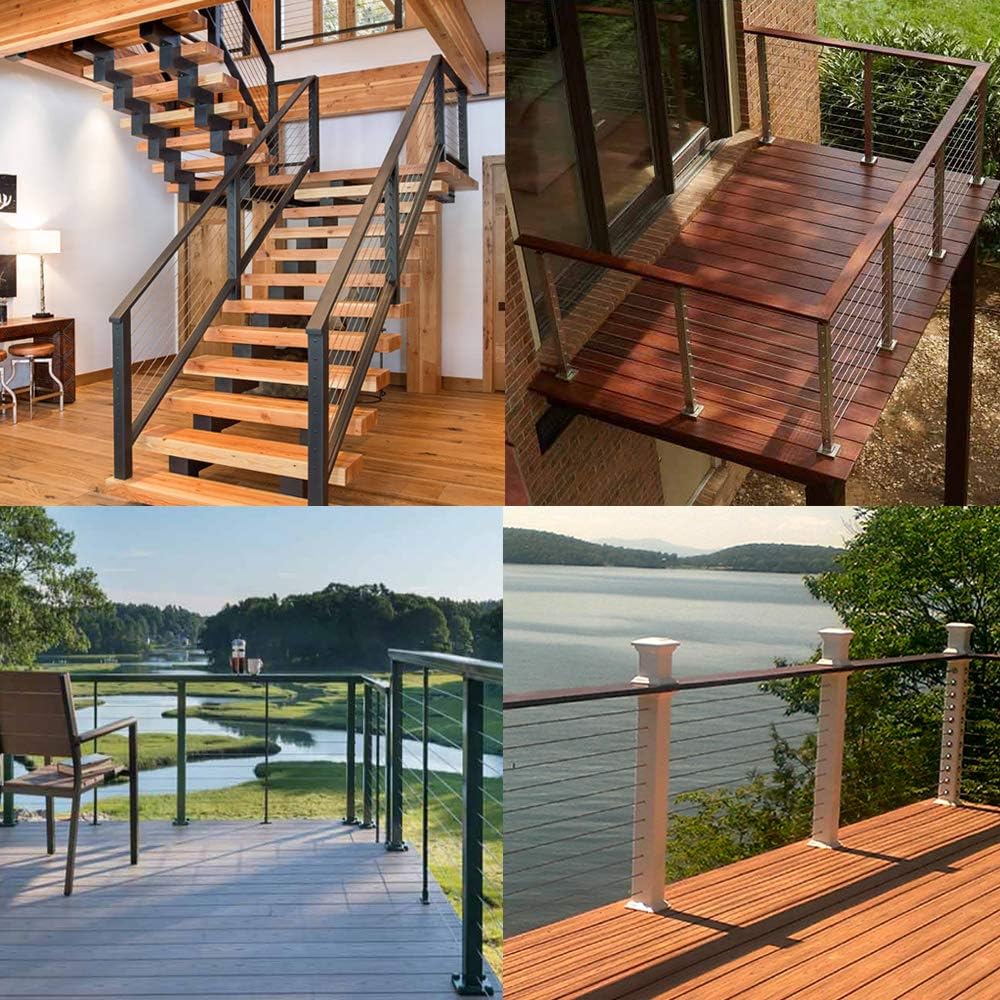 Lulultn Stainless Steel Cable Railing Hardware Kit, for 1/8 Cable Railing System, for Wood & Metal Post, Invisible Turnbuckle Kit 20 Pairs