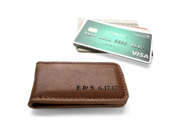 Anniversary Gift for Him / Leather Anniversary / 3rd Anniversary Him / Personalized Money Clip / Genuine Leather / Husband Anniv