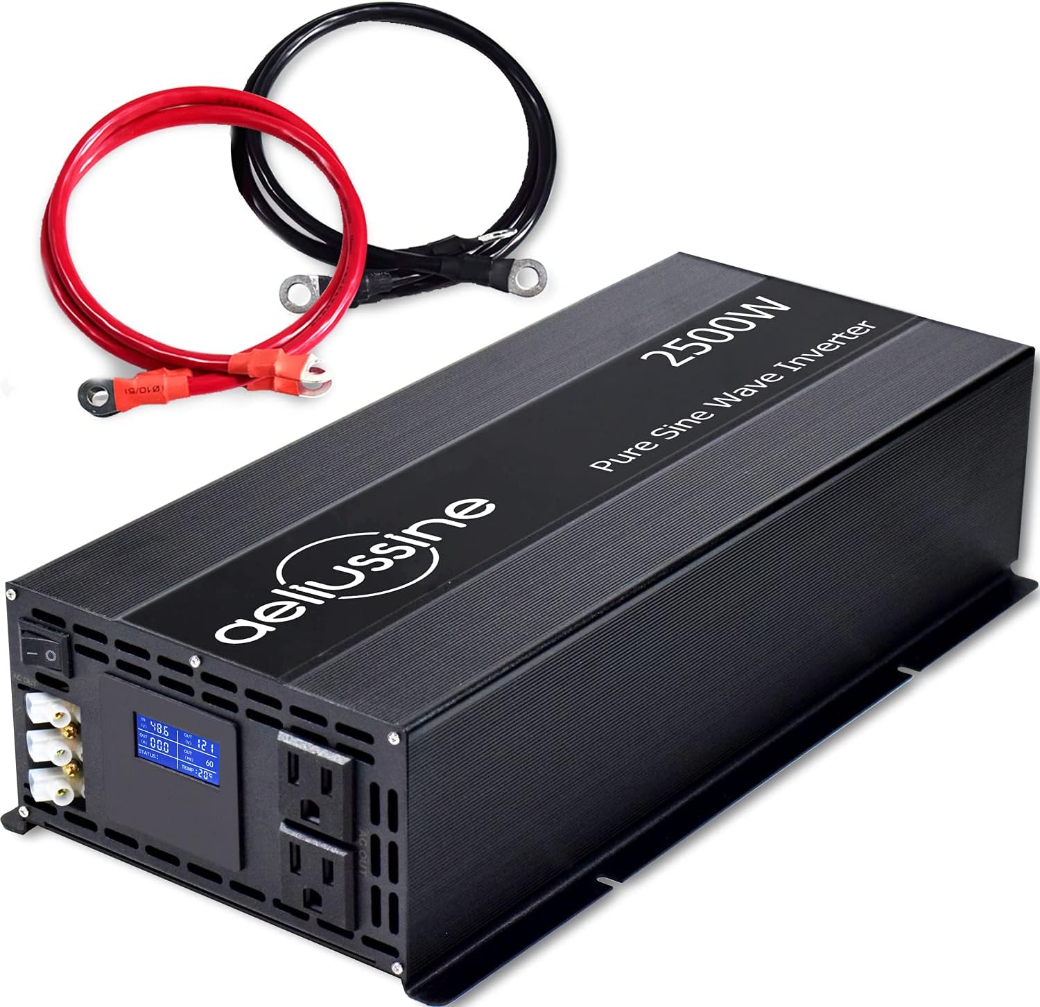aeliussine 2000w Inverter Pure Sine Wave Power Inverter 48v dc to ac 110v 120v with Hardwire Terminal, LCD Display, for Car RV, Truck, Yacht, and Off Grid Solar Power System (2000w 48v)