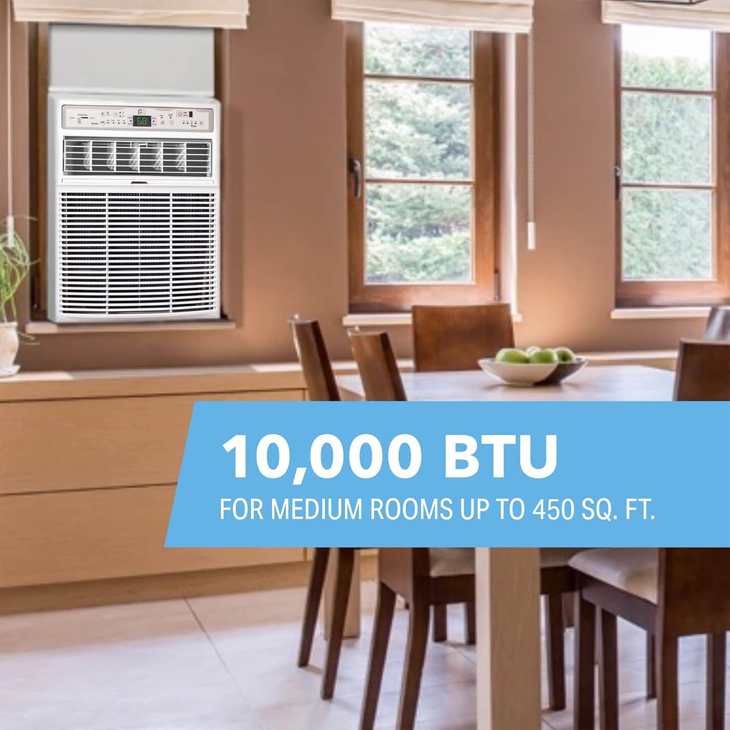 PerfectAire 10,000 BTU Slider Air Conditioner Window A/C - Casement, 10000, Gray